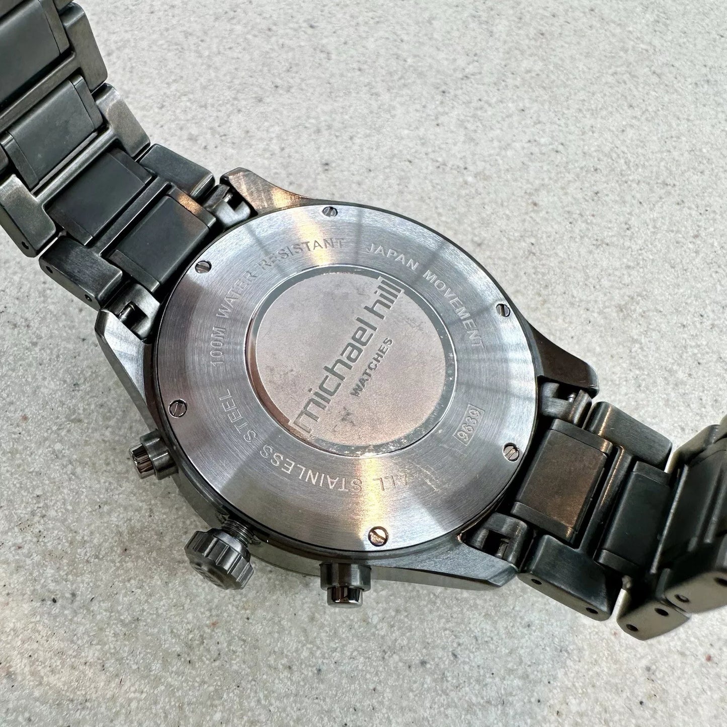 Michael Hill Solar Powered Chronograph Men's Black Toned Stainless Steel Watch