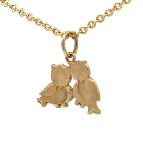 9Ct Yellow Gold Vintage Birds Pendant