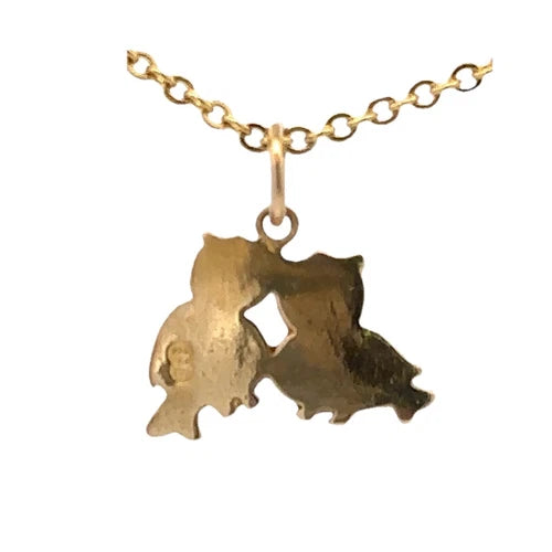 9Ct Yellow Gold Vintage Birds Pendant