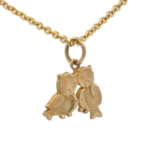 9Ct Yellow Gold Vintage Birds Pendant