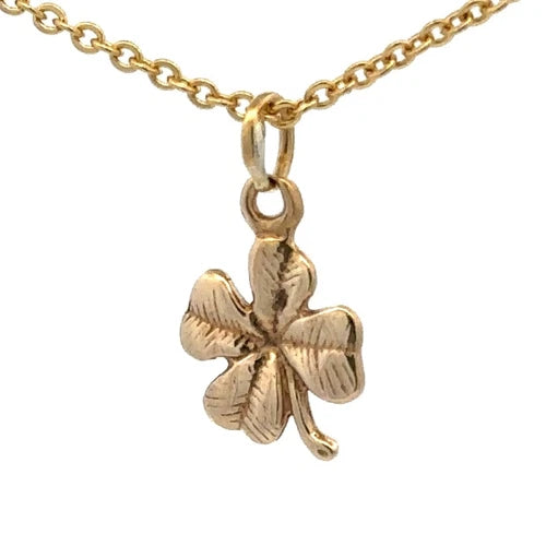 9Ct Yellow Gold Four Leaf Clover Pendant
