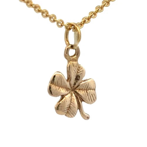9Ct Yellow Gold Four Leaf Clover Pendant