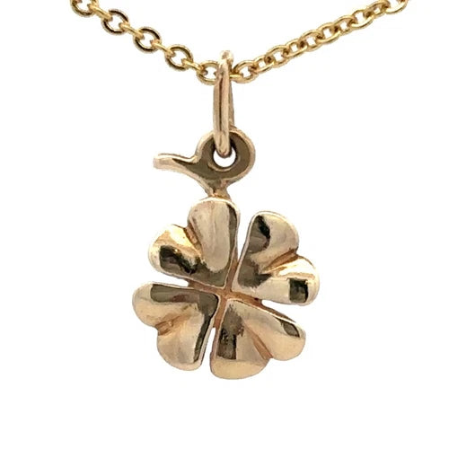 9Ct Yellow Gold Four Leaf Clover Pendant