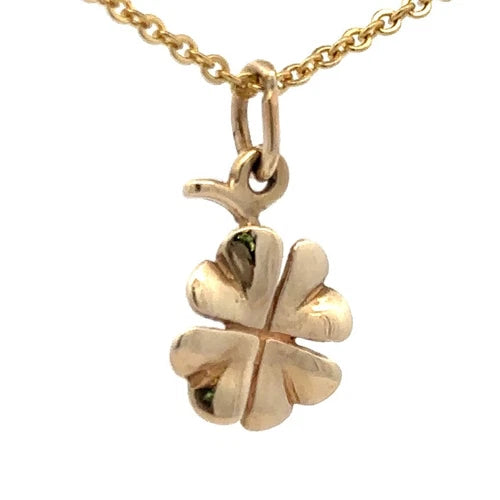 9Ct Yellow Gold Four Leaf Clover Pendant