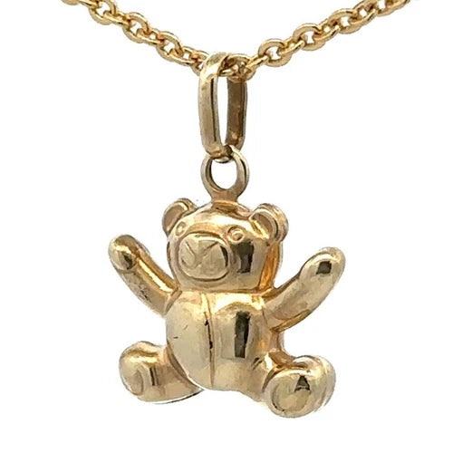 9Ct Yellow Gold Teddy Bear Pendant
