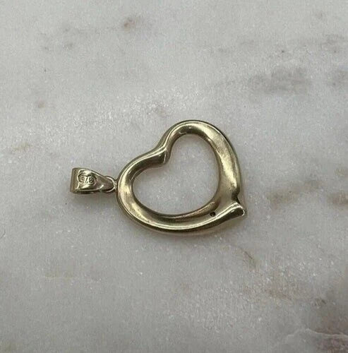 9Ct Yellow Gold .06 TW Diamond Heart Charm Pendant