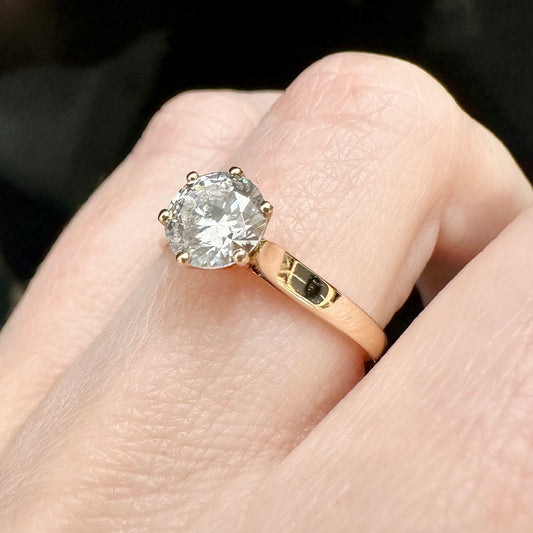 9Ct Yellow Gold 1.00 TW Diamond Simulant Solitaire Engagement Ring Sz M