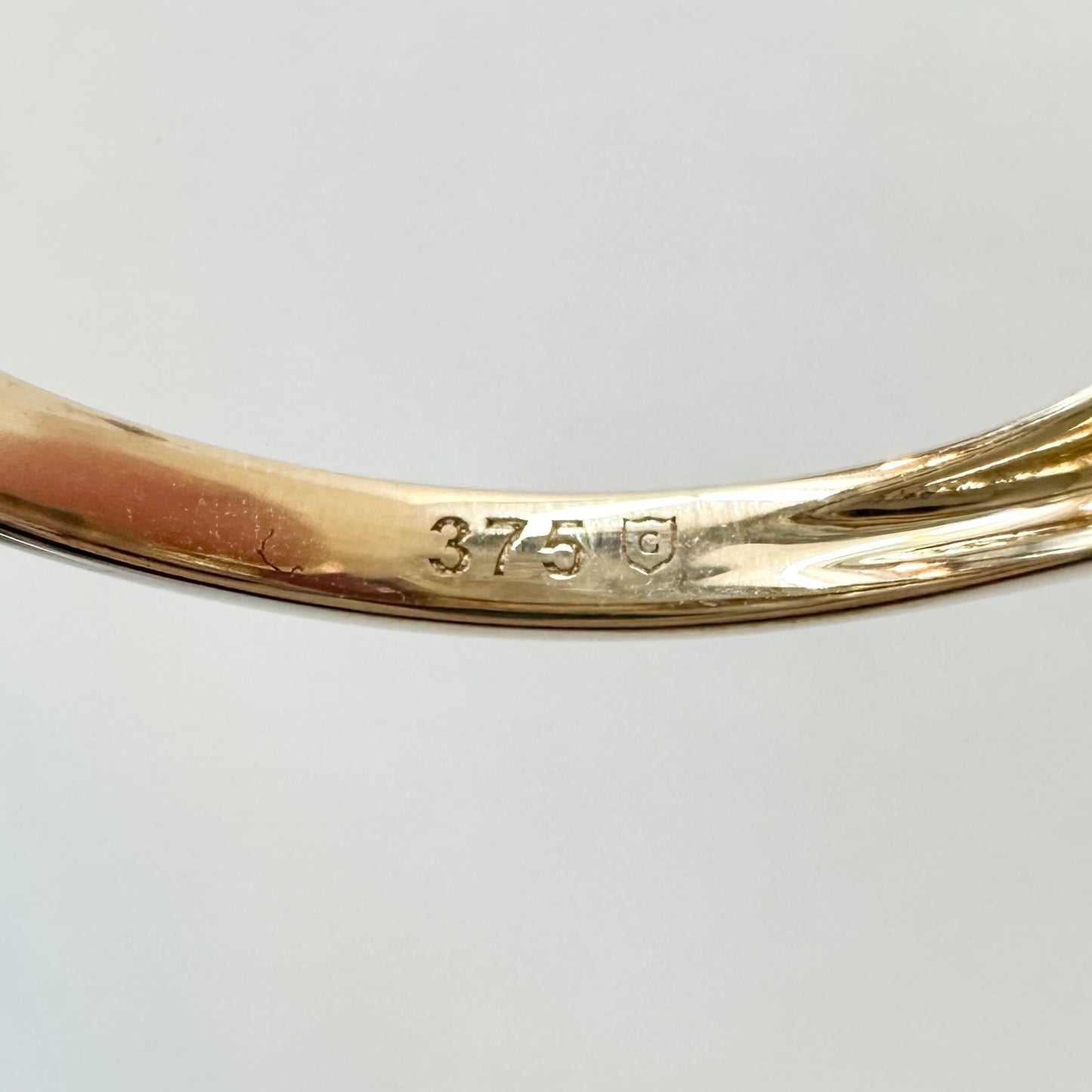 9Ct Yellow Gold Pink Tourmaline & Diamond Simulant Ring Sz N 1/2