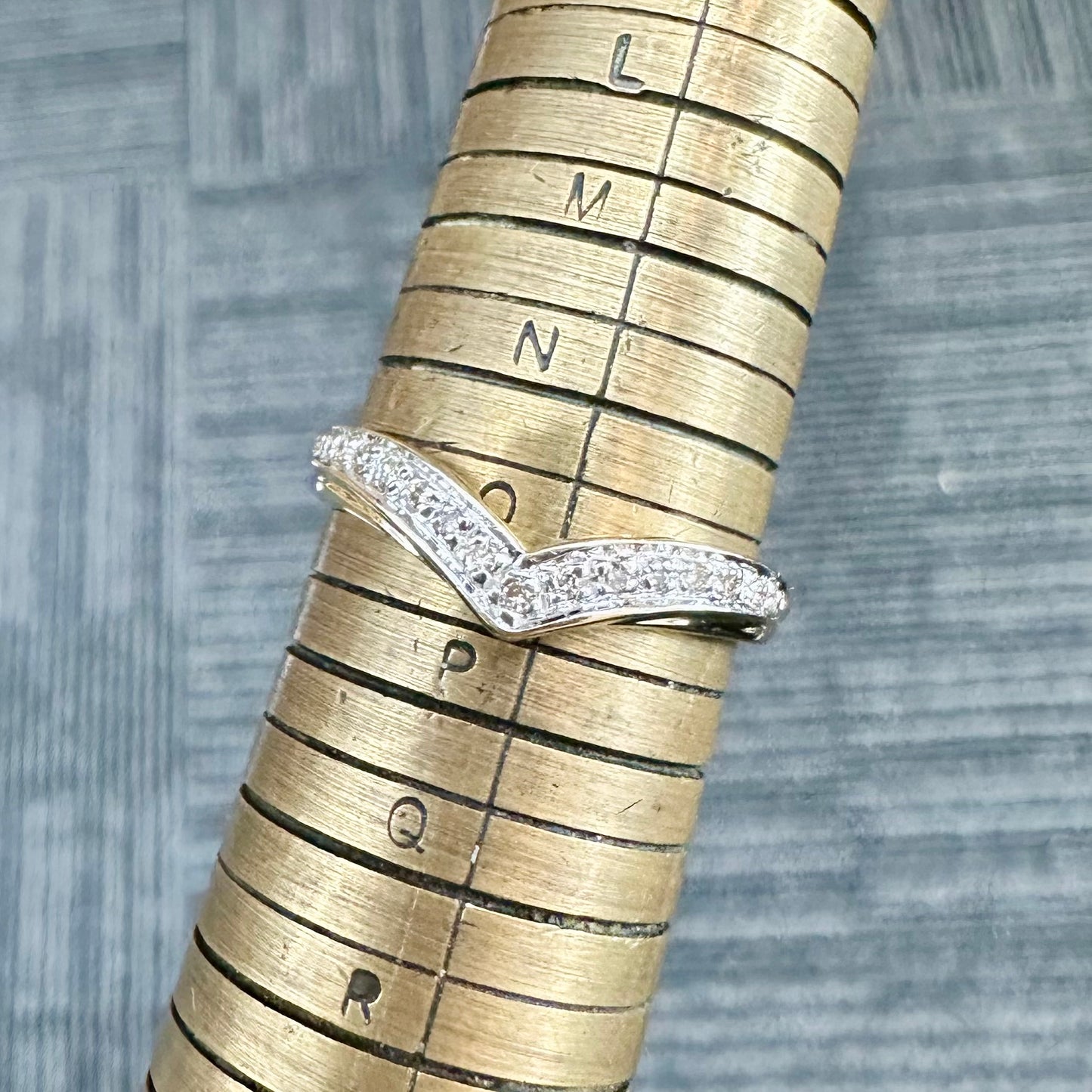 9Ct Yellow Gold .07Ct TW Diamond Wishbone Ring Sz O