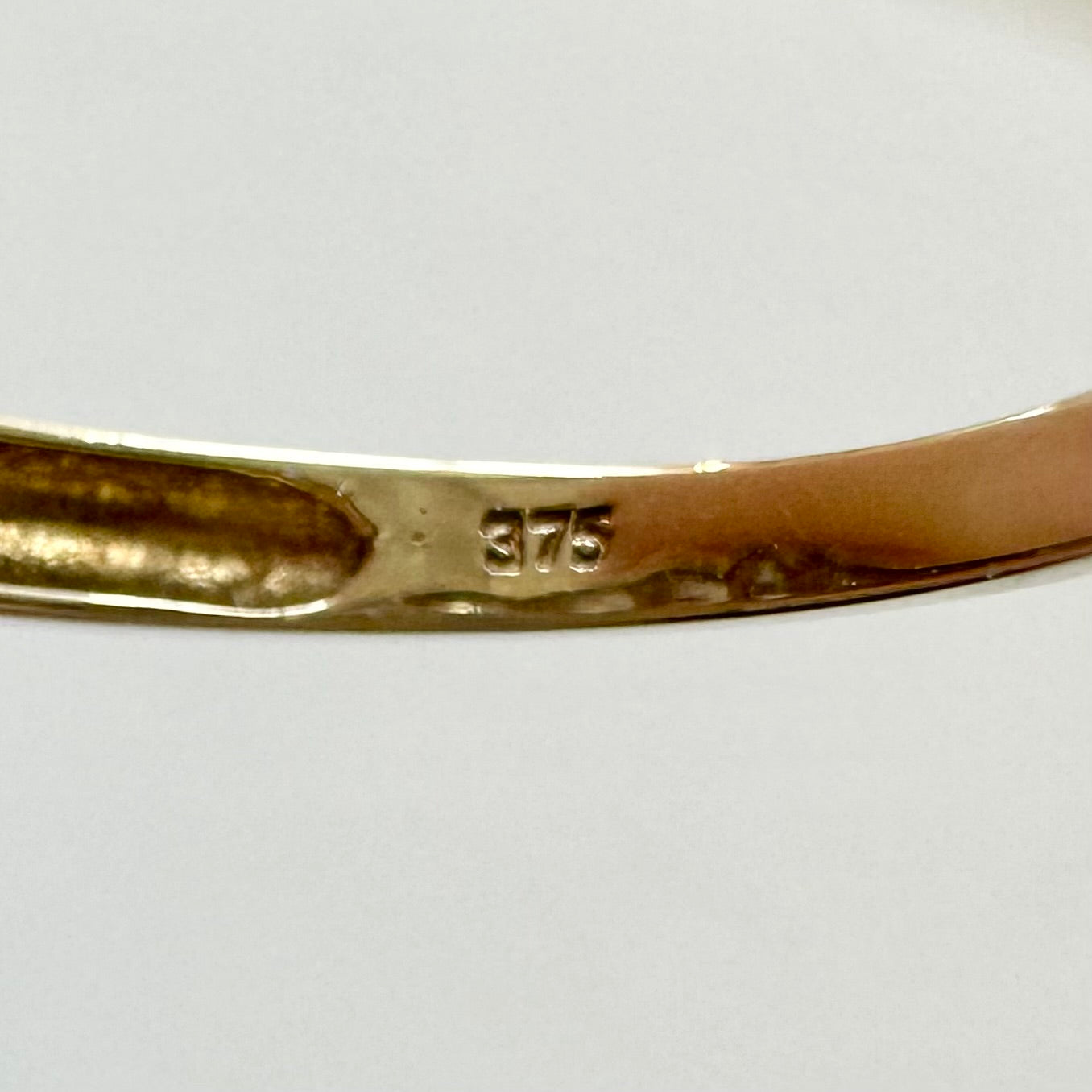 9Ct Yellow Gold .75Ct TW Diamond Simulant Graduating Band Ring Sz N 1/2