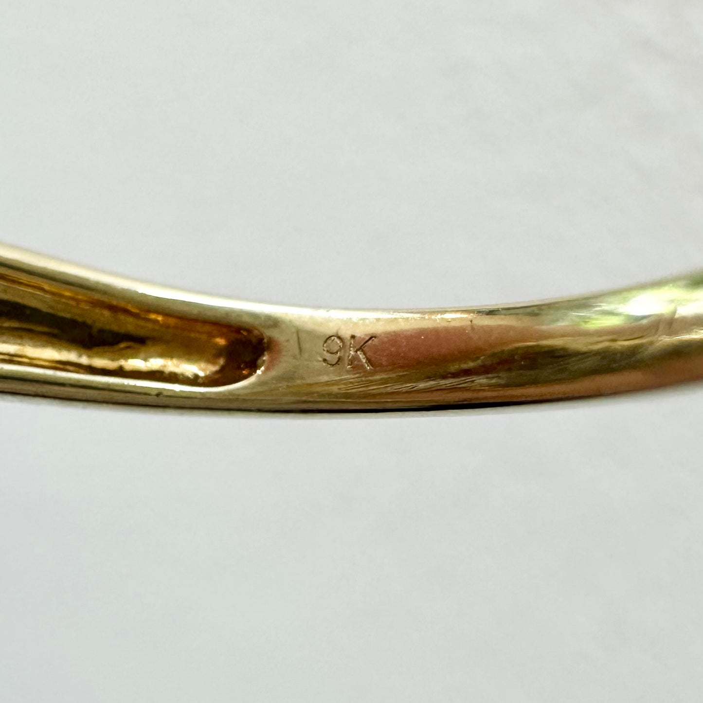 9Ct Yellow Gold .16Ct TW Diamond Set Floral Ring Sz S 1/2