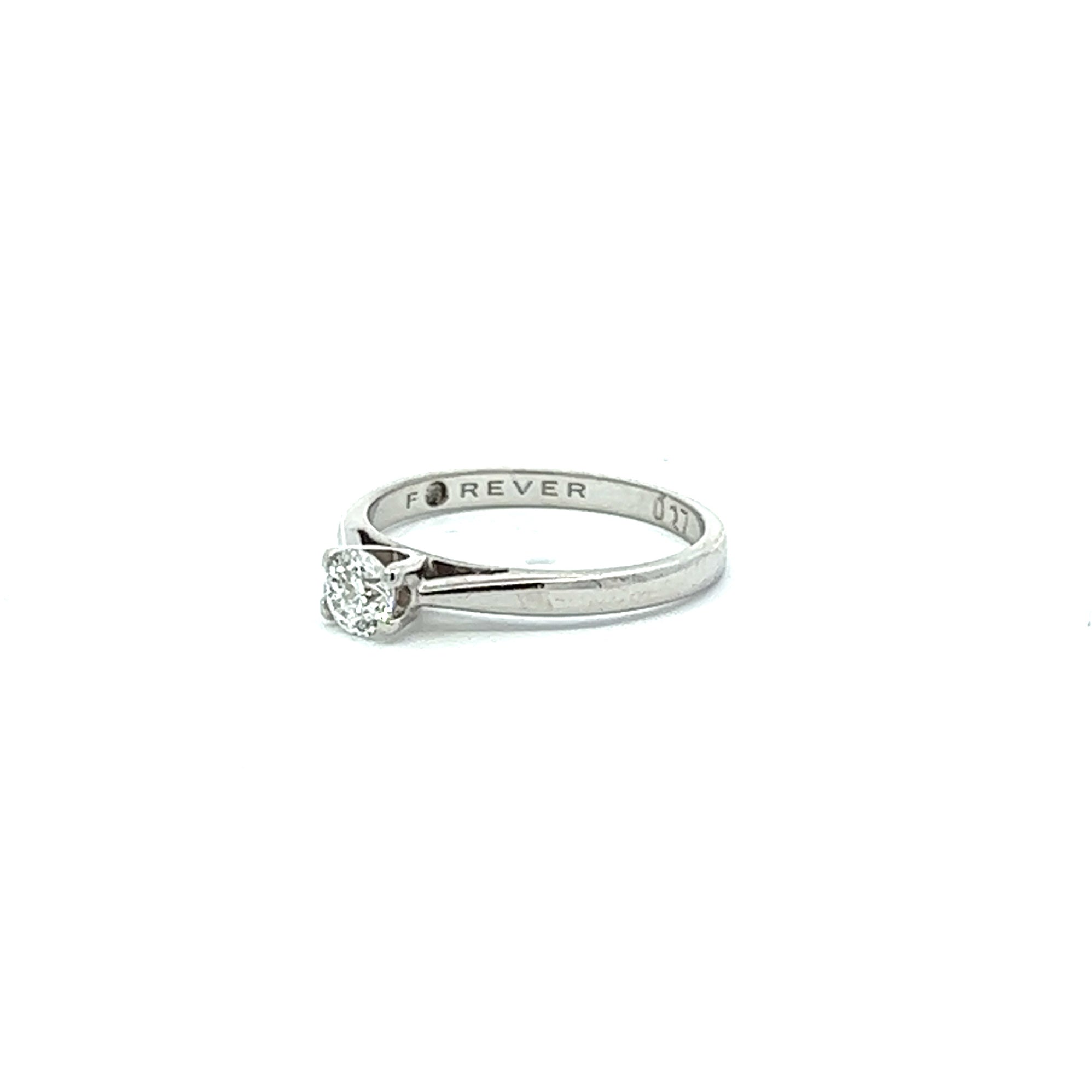 18Ct White Gold Brilliant Cut Solitaire Diamond Ring MGSE