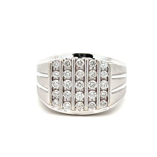 9Ct White Gold Channel Set Diamond Ring