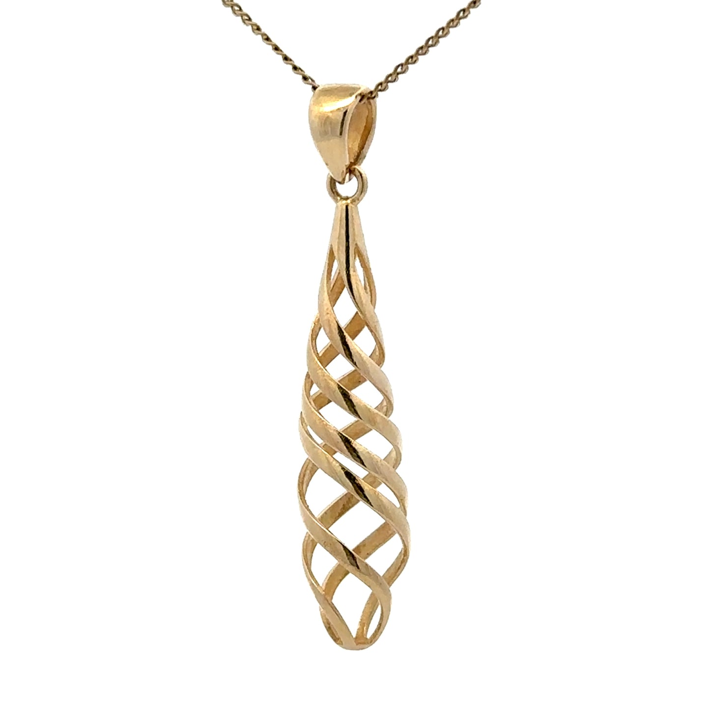 9Ct Yellow Gold Spiral Pendant