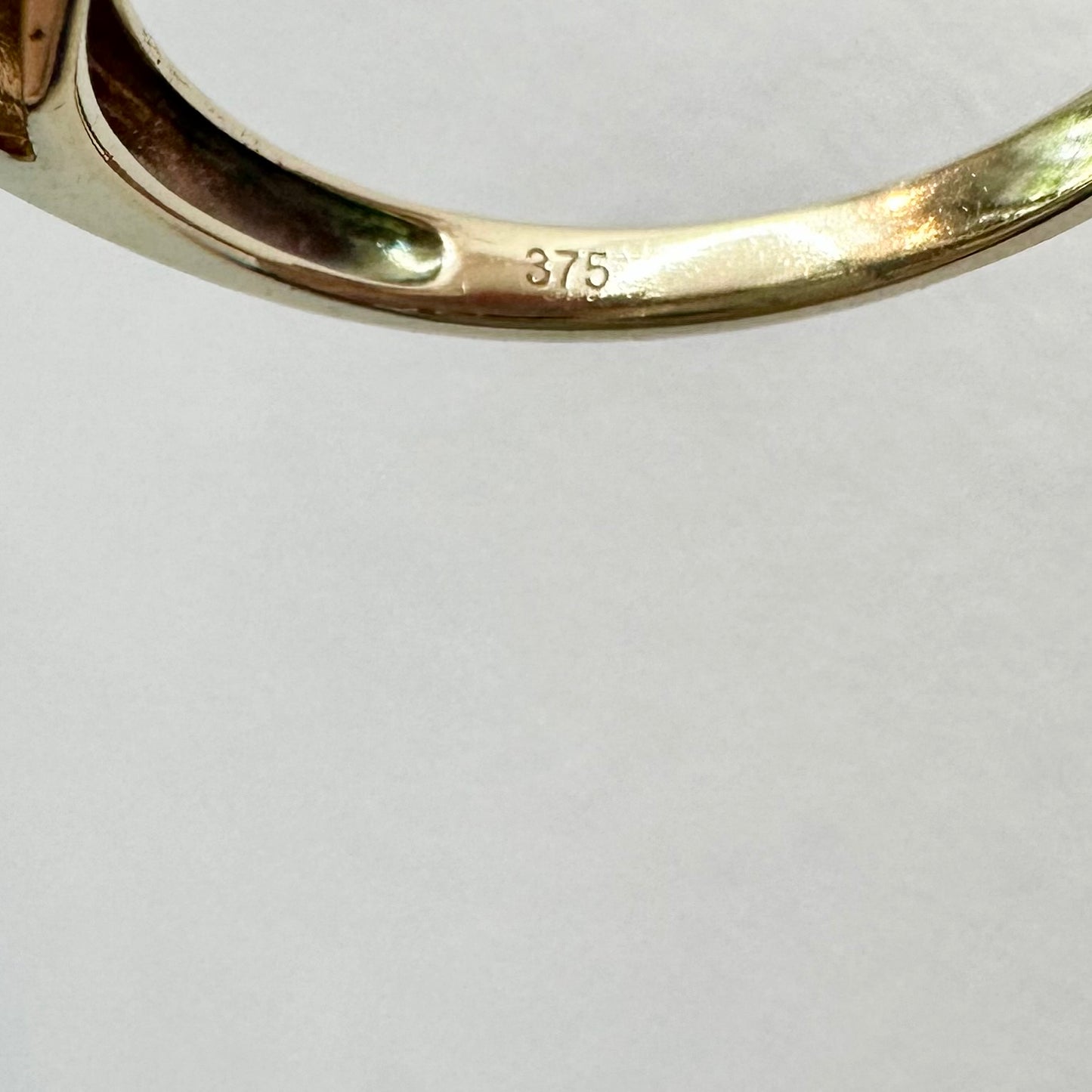 9Ct Two-Toned Gold 1.30Ct TW Diamond Simulant Solitaire Bezel Set Ring Sz N