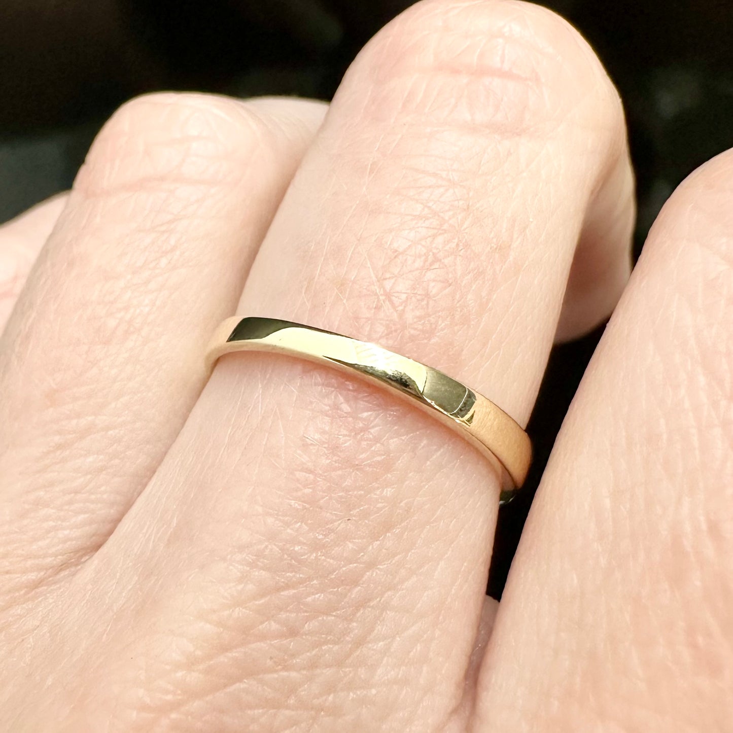 10Ct Two-Tone Gold .015 TW Diamond Set Band Ring Sz N 1/2