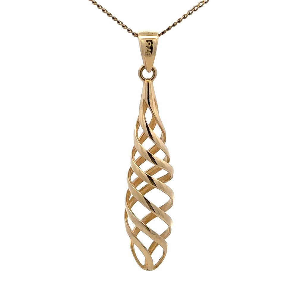 9Ct Yellow Gold Spiral Pendant