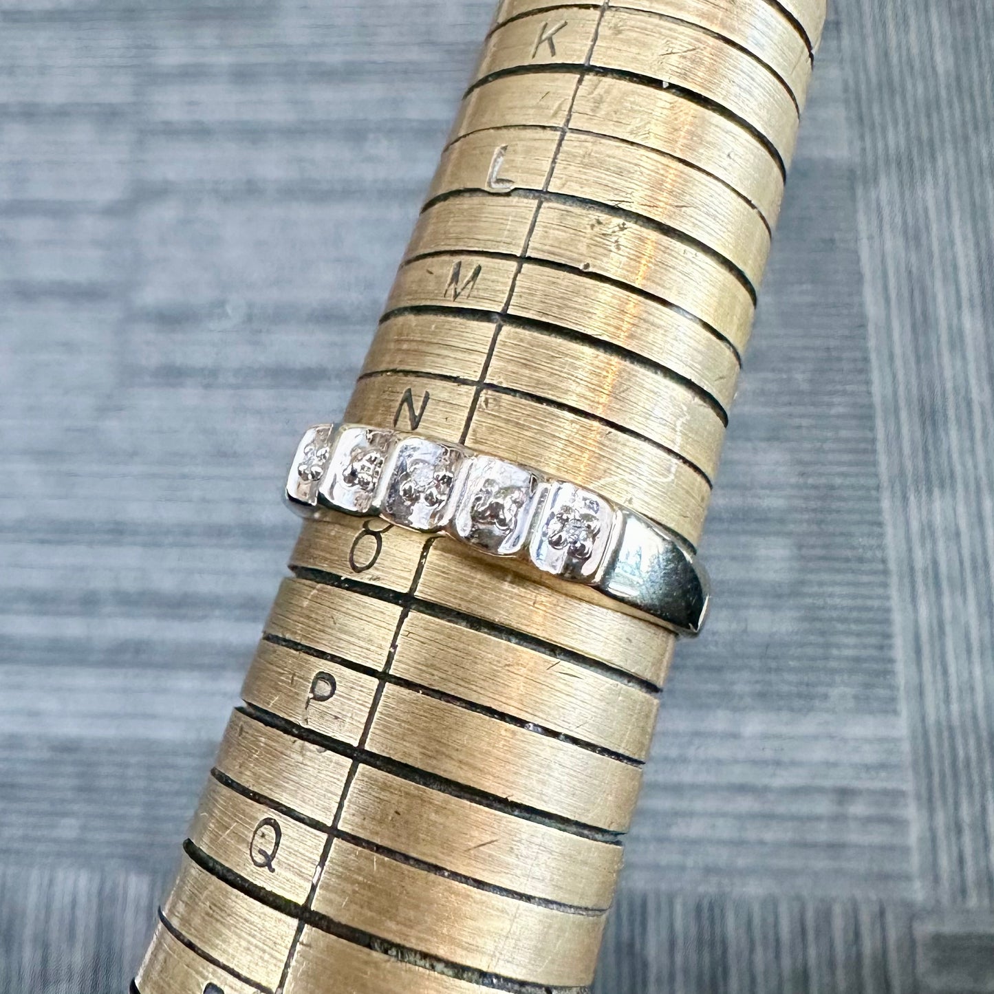 10Ct Two-Tone Gold .015 TW Diamond Set Band Ring Sz N 1/2