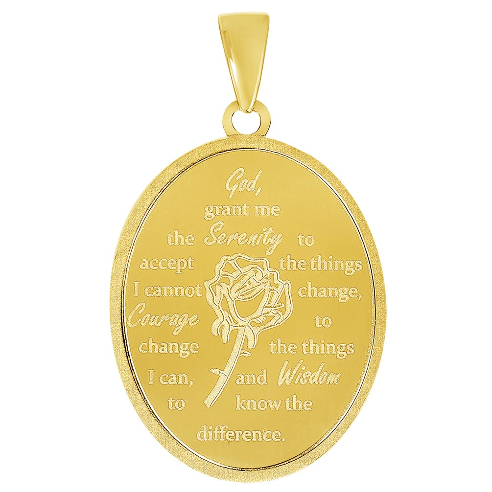9Ct Yellow Gold God Grant Me The Serenity Prayer Double-Sided Pendant