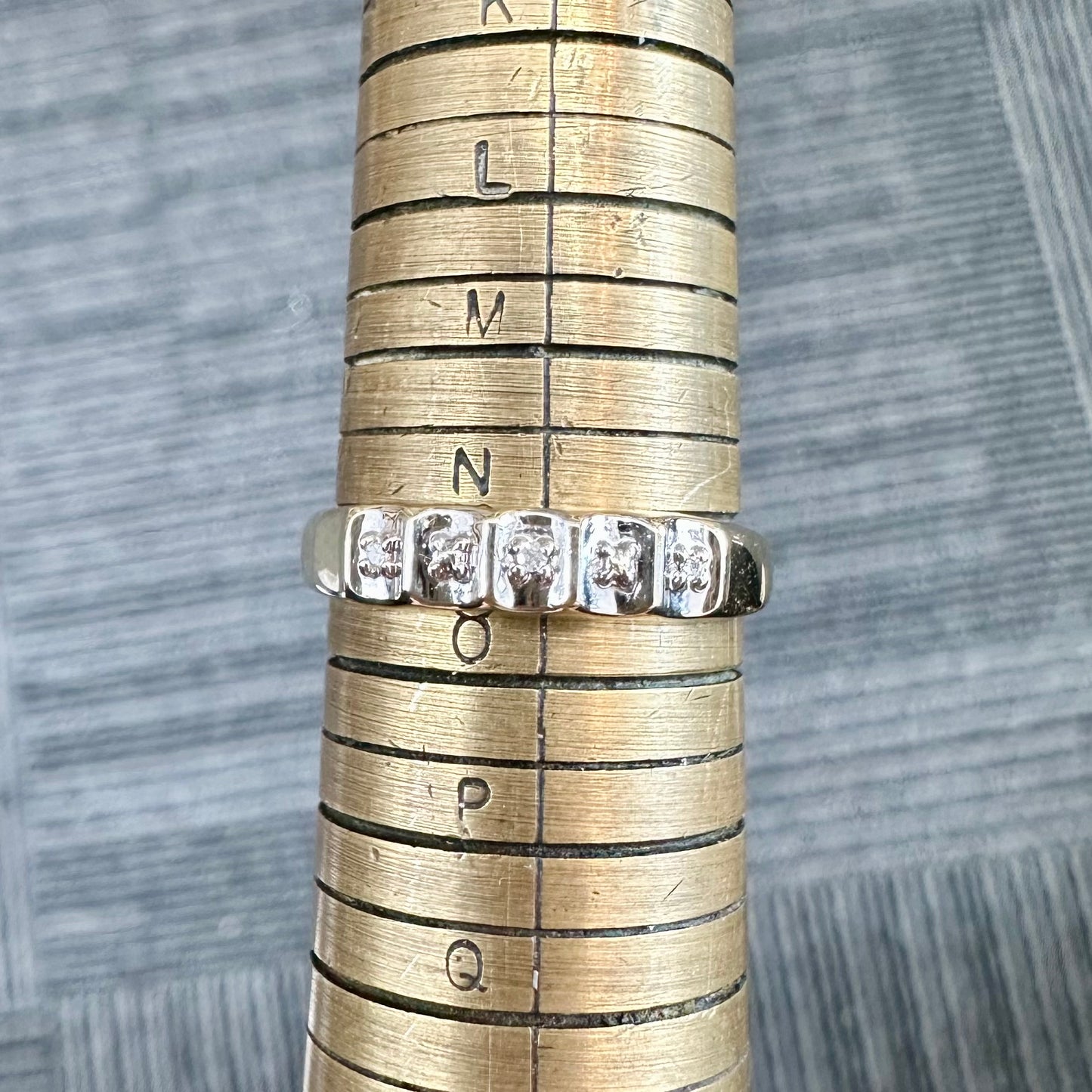 10Ct Two-Tone Gold .015 TW Diamond Set Band Ring Sz N 1/2