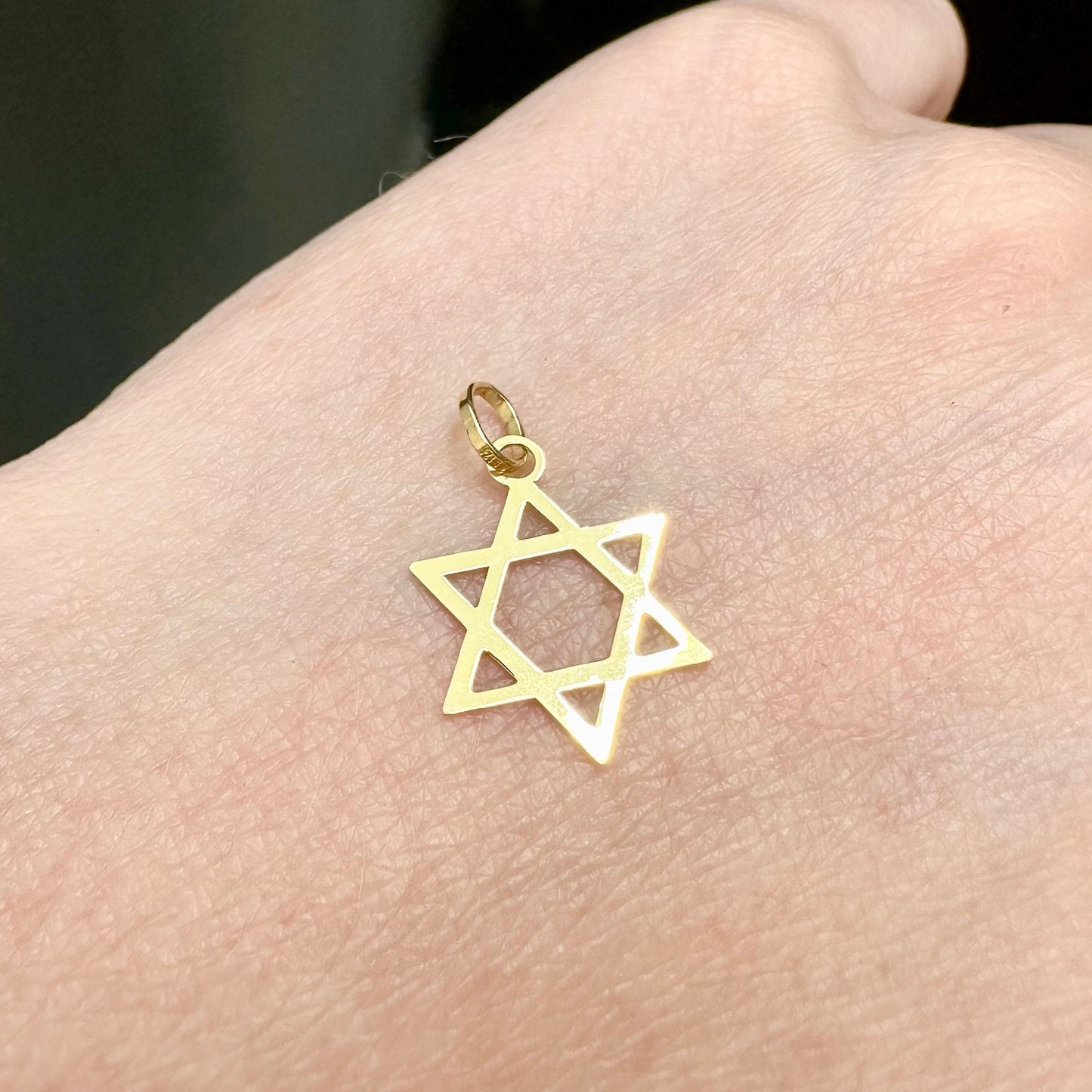 9Ct Yellow Gold Star of David Pendant