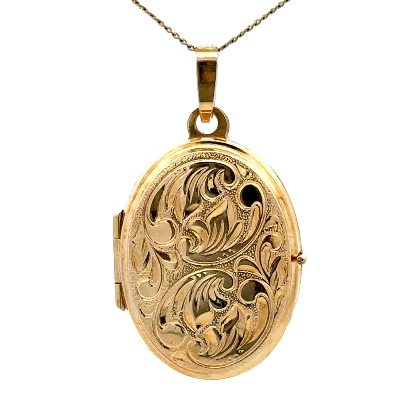 9Ct Yellow Gold Filigree Oval Locket