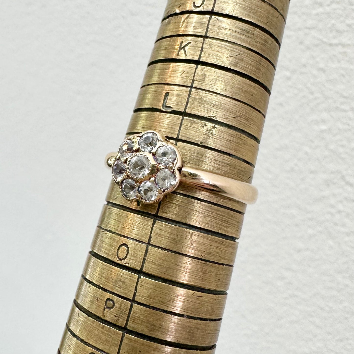 15Ct Yellow Gold Vintage .30Ct TW Diamond Simulant Dress Ring Sz M 1/2