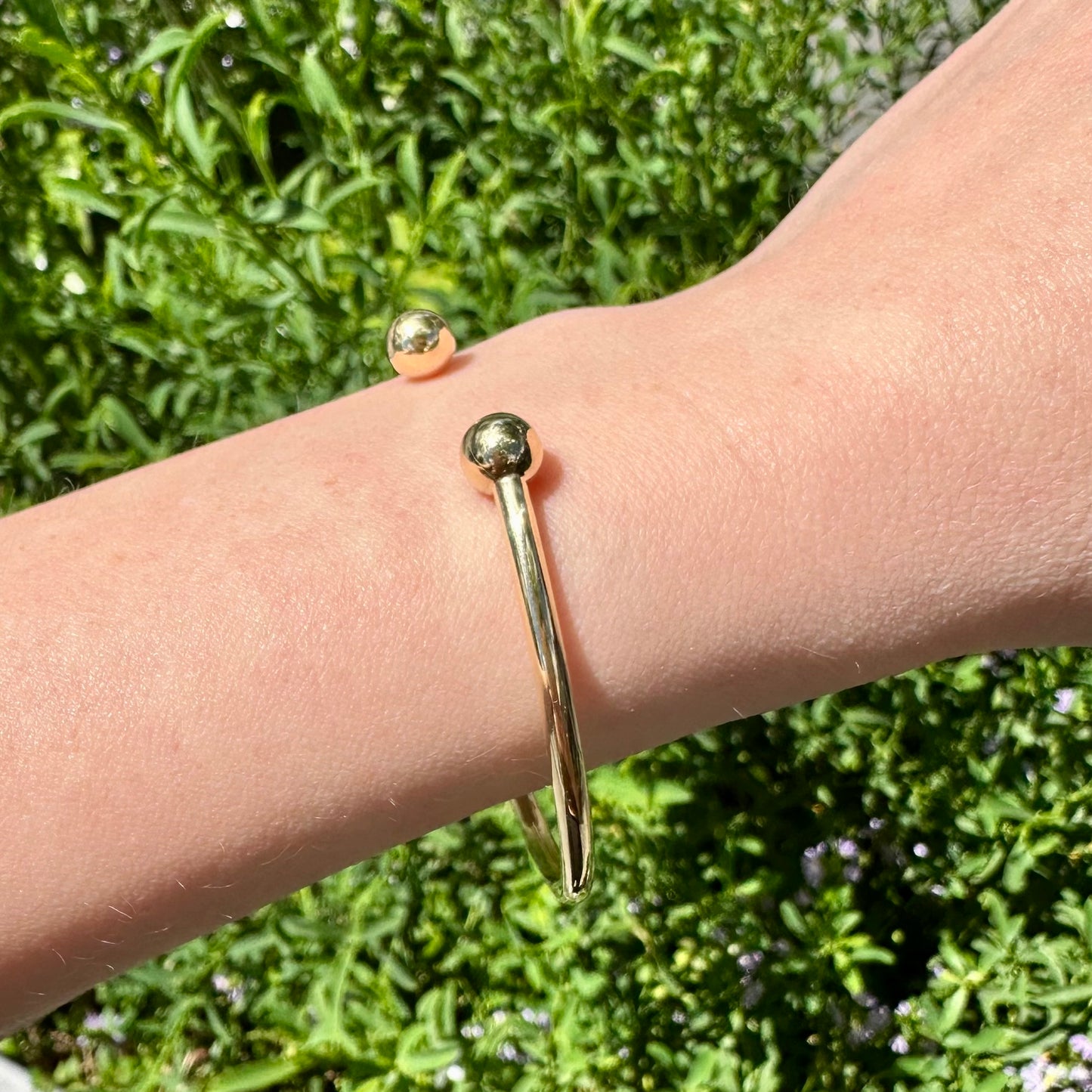 9Ct Yellow Italian Gold Hollow Torque Bangle 5.5"