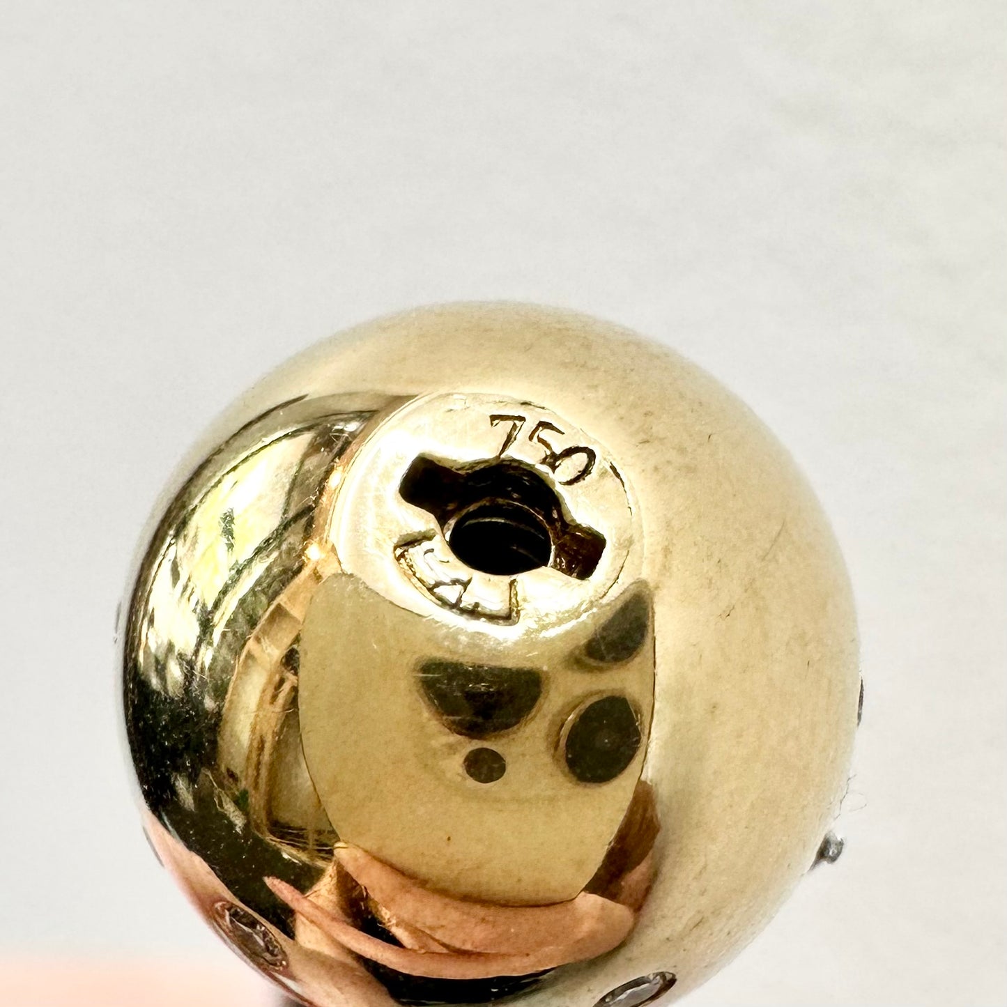 18Ct Yellow Gold Jorg Heinz Inspired Diamond Set Neoprene Bayonet Necklace 47cm