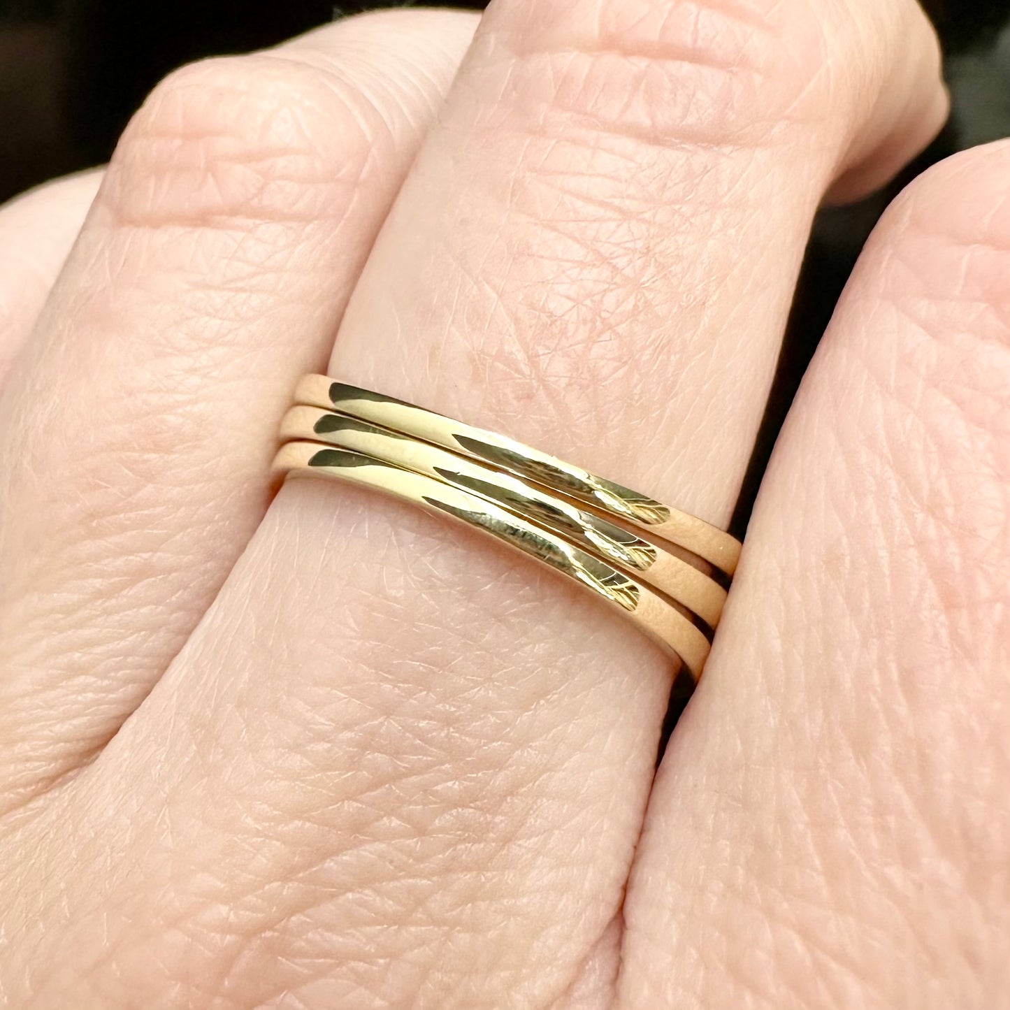 9Ct Yellow Gold 1.5 Carat TW Diamond Simulant Bridal Ring Set Sz O 1/2