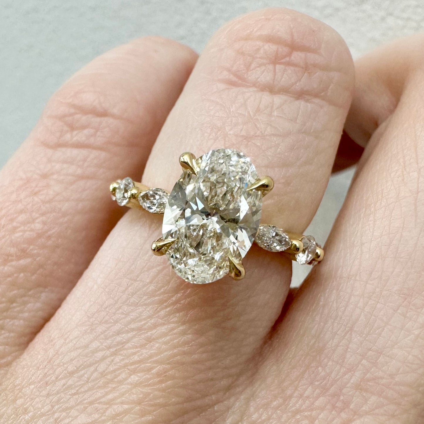 18Ct Yellow Gold TW Laboratory Grown Diamond Engagement Ring Sz I 1/2