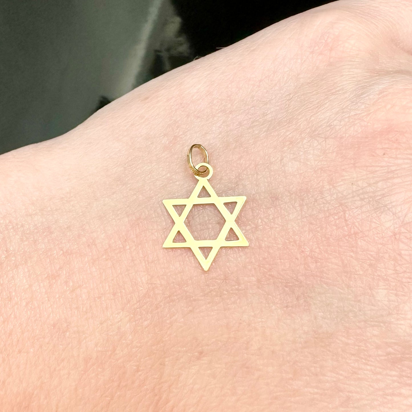 9Ct Yellow Gold Star of David Pendant
