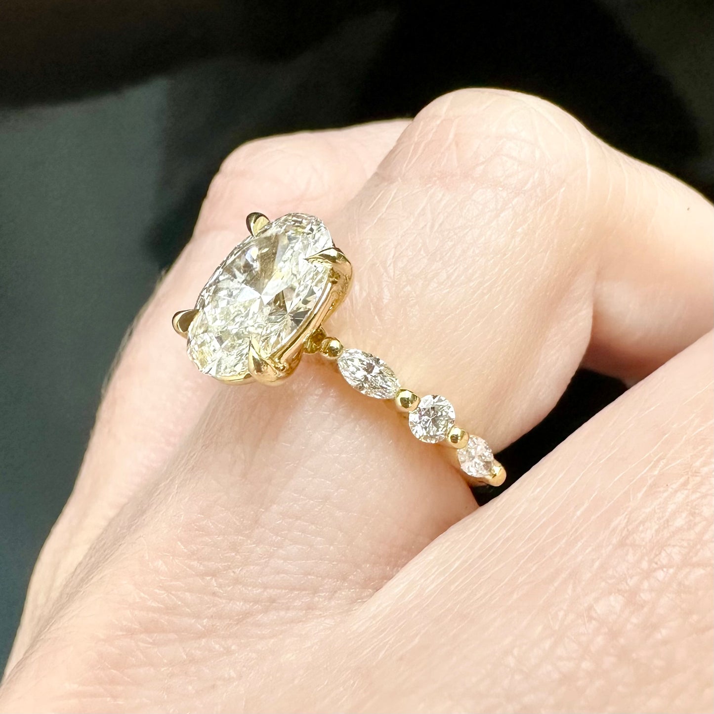 18Ct Yellow Gold TW Laboratory Grown Diamond Engagement Ring Sz I 1/2