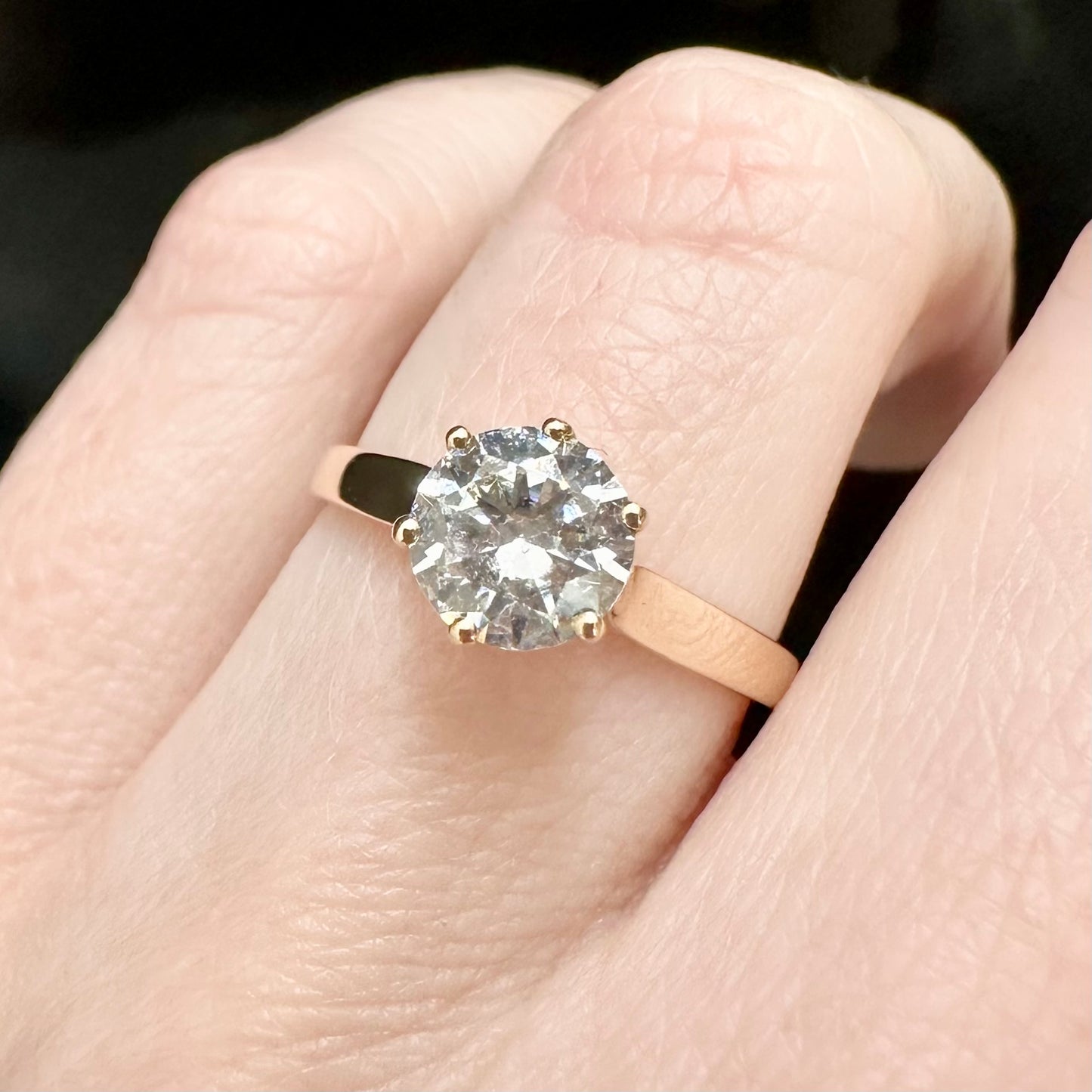 9Ct Yellow Gold 1.00 TW Diamond Simulant Solitaire Engagement Ring Sz M