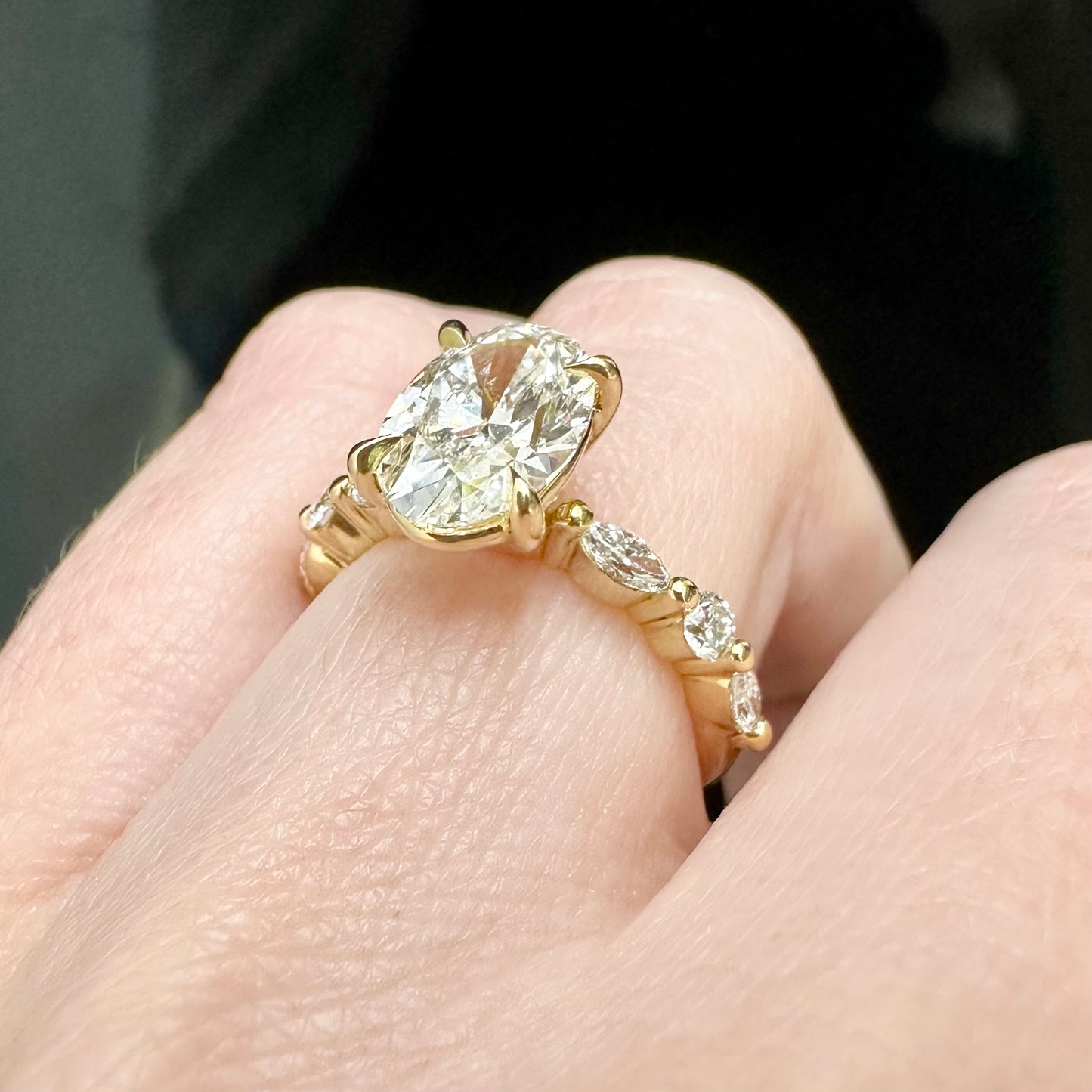 18Ct Yellow Gold TW Laboratory Grown Diamond Engagement Ring Sz I 1/2