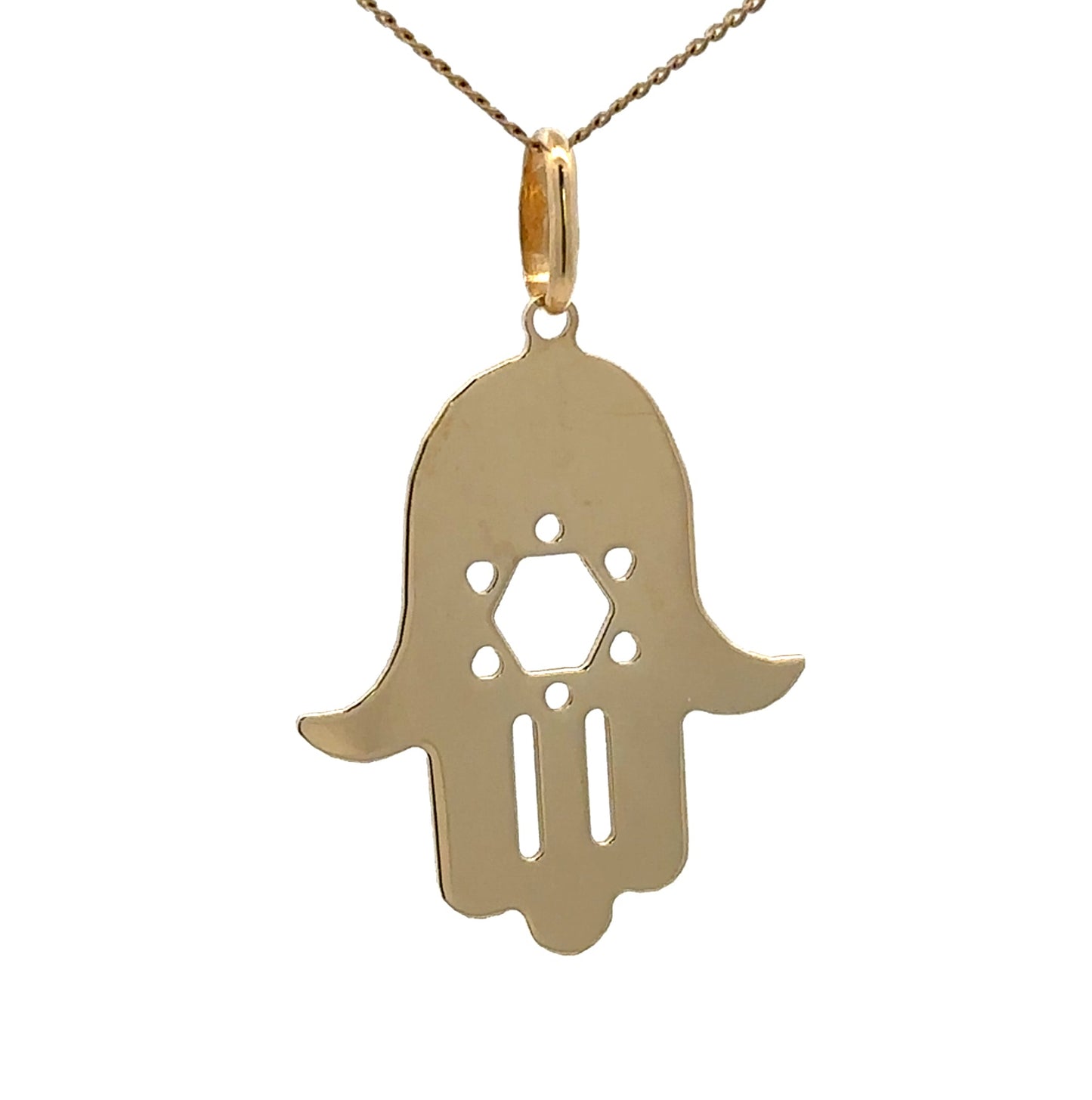 9Ct Yellow Gold Hand of Fatima Pendant