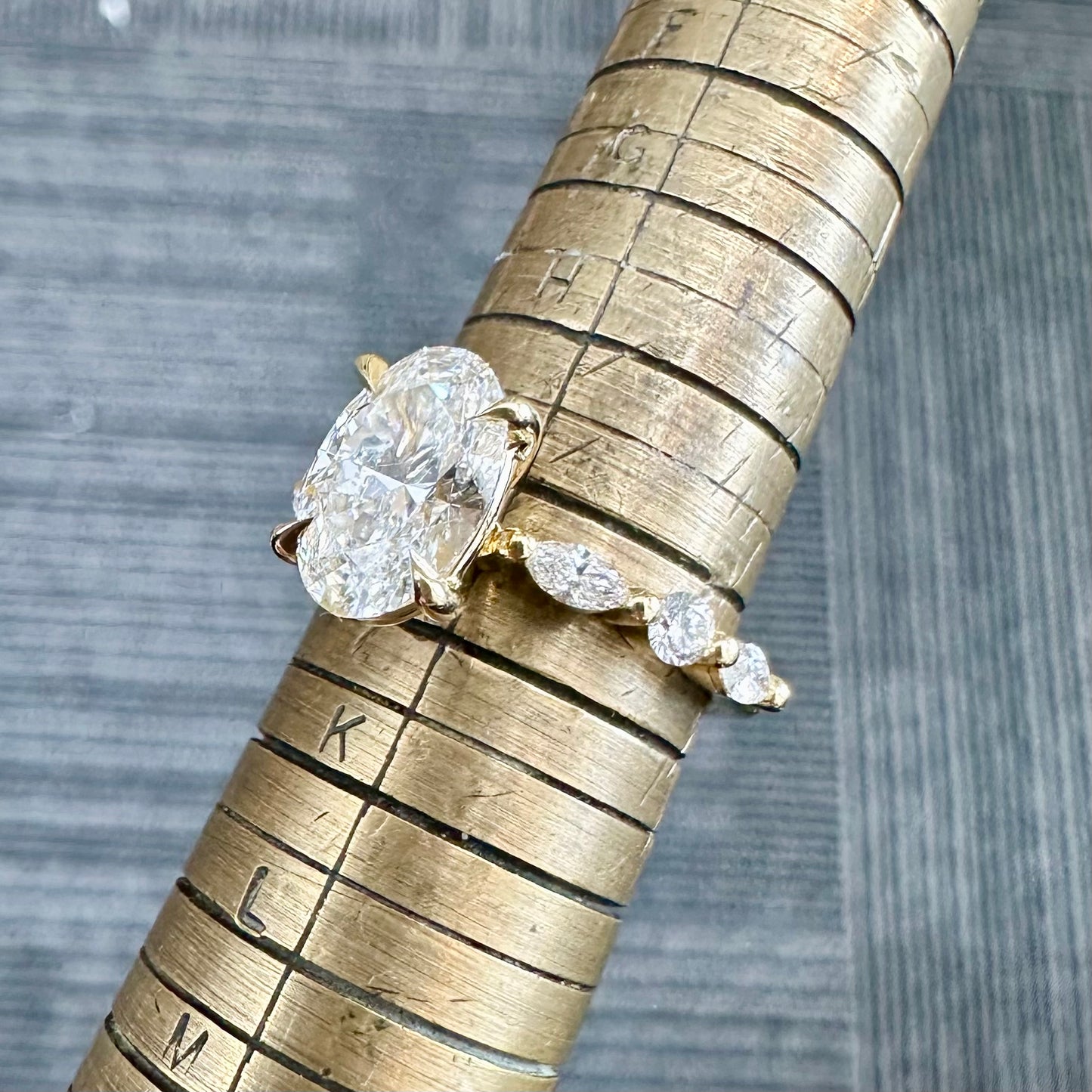 18Ct Yellow Gold TW Laboratory Grown Diamond Engagement Ring Sz I 1/2