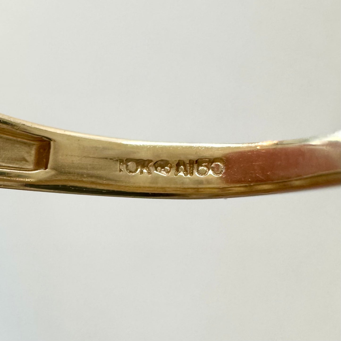 10Ct Two-Tone Gold .015 TW Diamond Set Band Ring Sz N 1/2