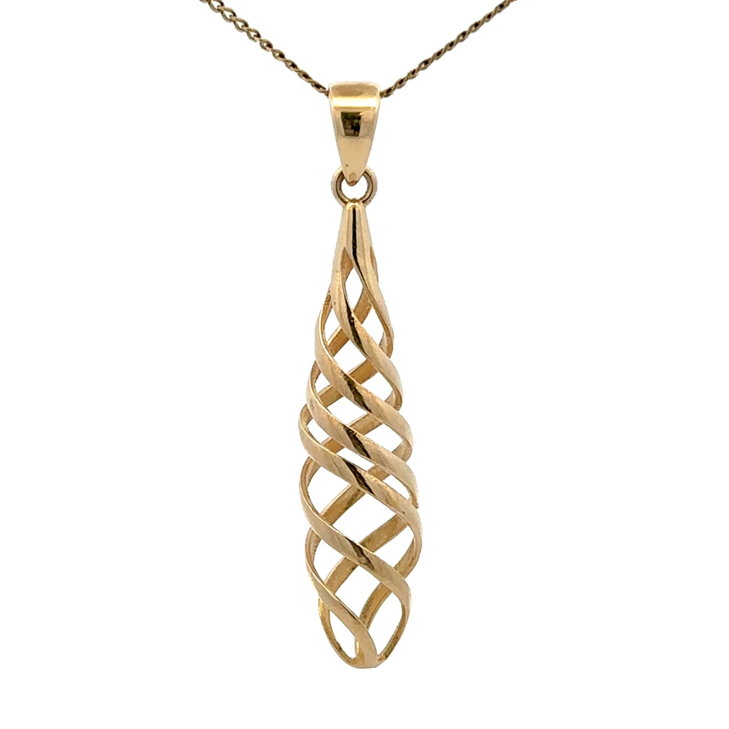 9Ct Yellow Gold Spiral Pendant