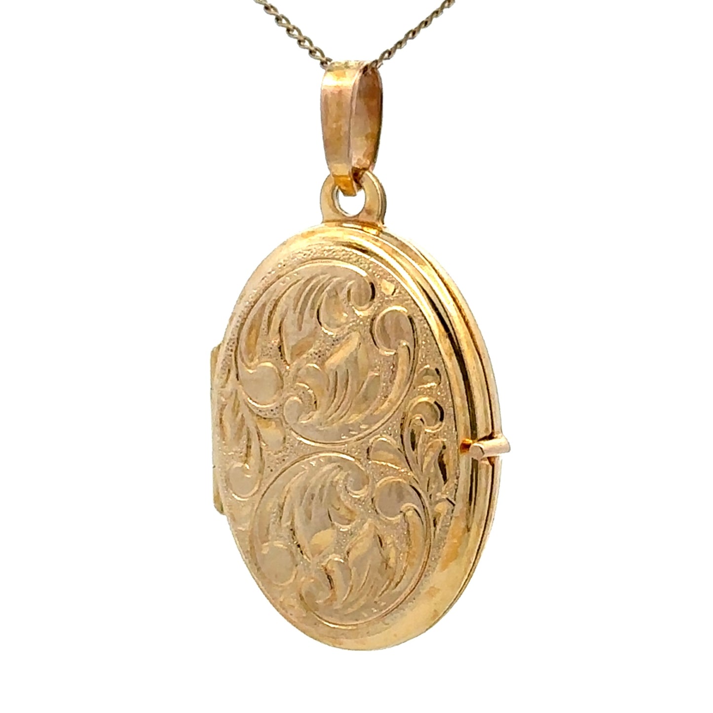 9Ct Yellow Gold Filigree Oval Locket