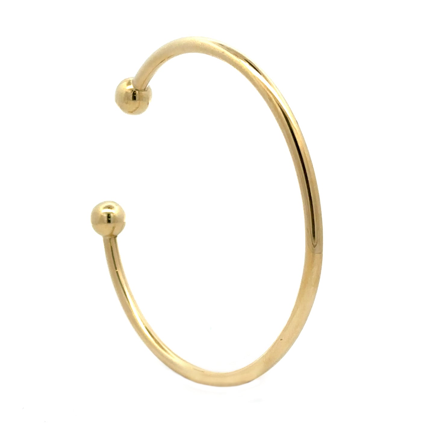 9Ct Yellow Italian Gold Hollow Torque Bangle 5.5"