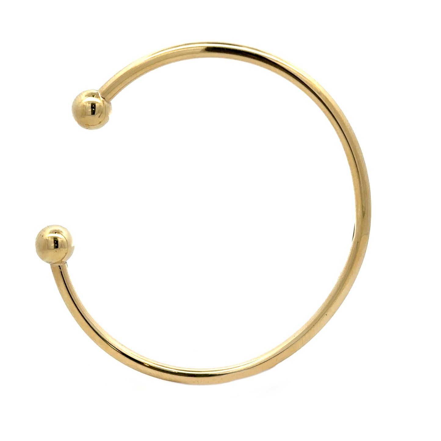 9Ct Yellow Italian Gold Hollow Torque Bangle 5.5"