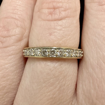 18Ct Yellow Gold Half Eternity .28 Carat TW Diamond Band Sz J 1/2
