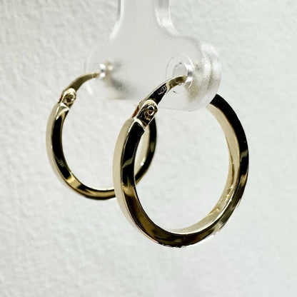 9Ct Yellow Gold 14mmx1.8mm Huggie Hoop Earrings