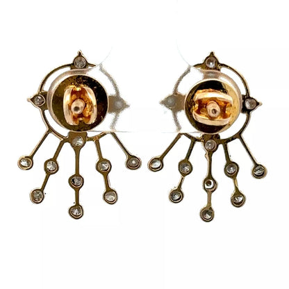 18Ct Two-Toned Gold 1.25CT TW Diamond Stud Earrings