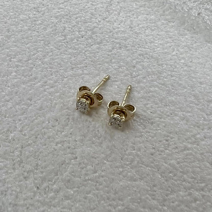 9Ct Yellow Gold .015 Carat TW Diamond Stud Earrings