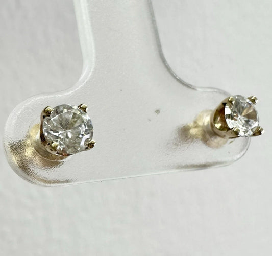 9Ct Yellow Gold .50 Carat TW Diamond Simulant Stud Earrings