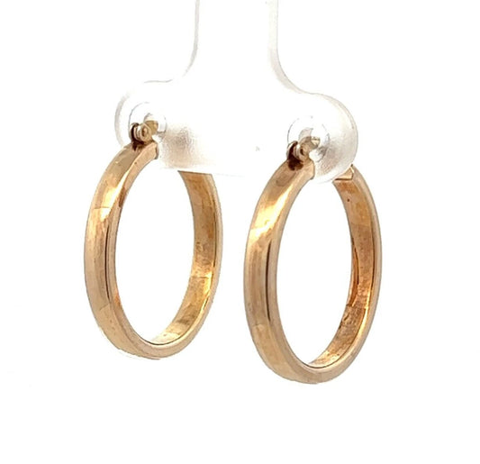 9Ct Yellow Gold 2.9x17.3mm Knife Edge Huggie Hoop Earrings