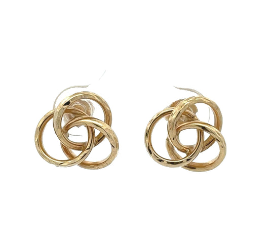 10Ct Yellow Gold Love Knot Stud Earrings