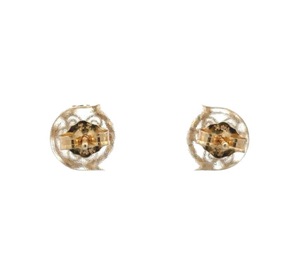 14Ct Yellow Gold Filigree Emerald Stud Earrings